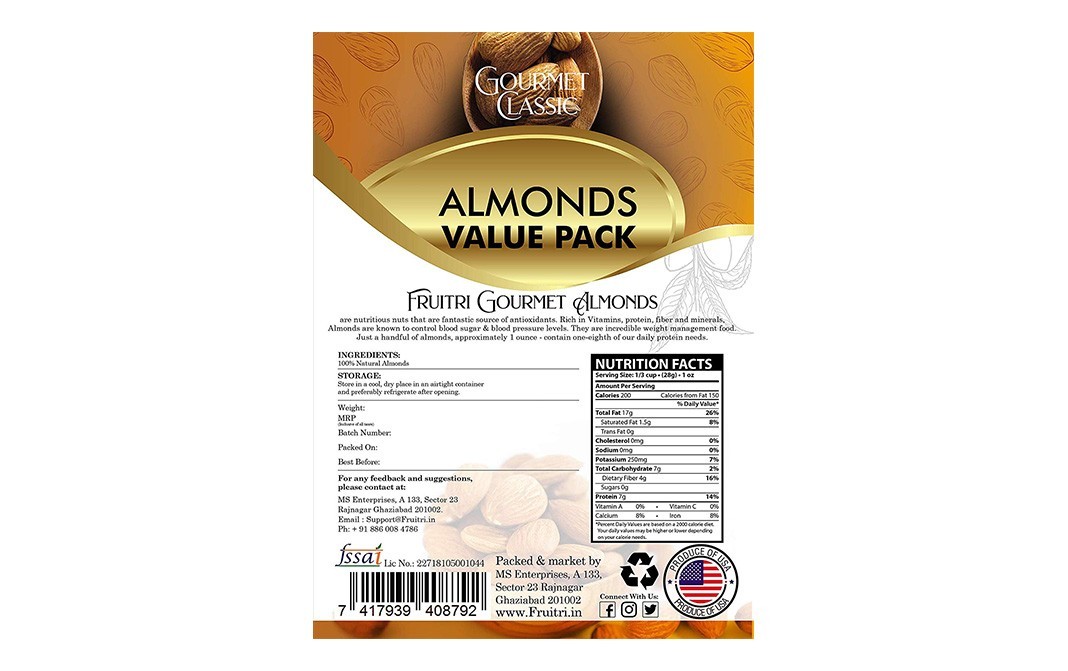 Fruitri Almonds    Box  1 kilogram